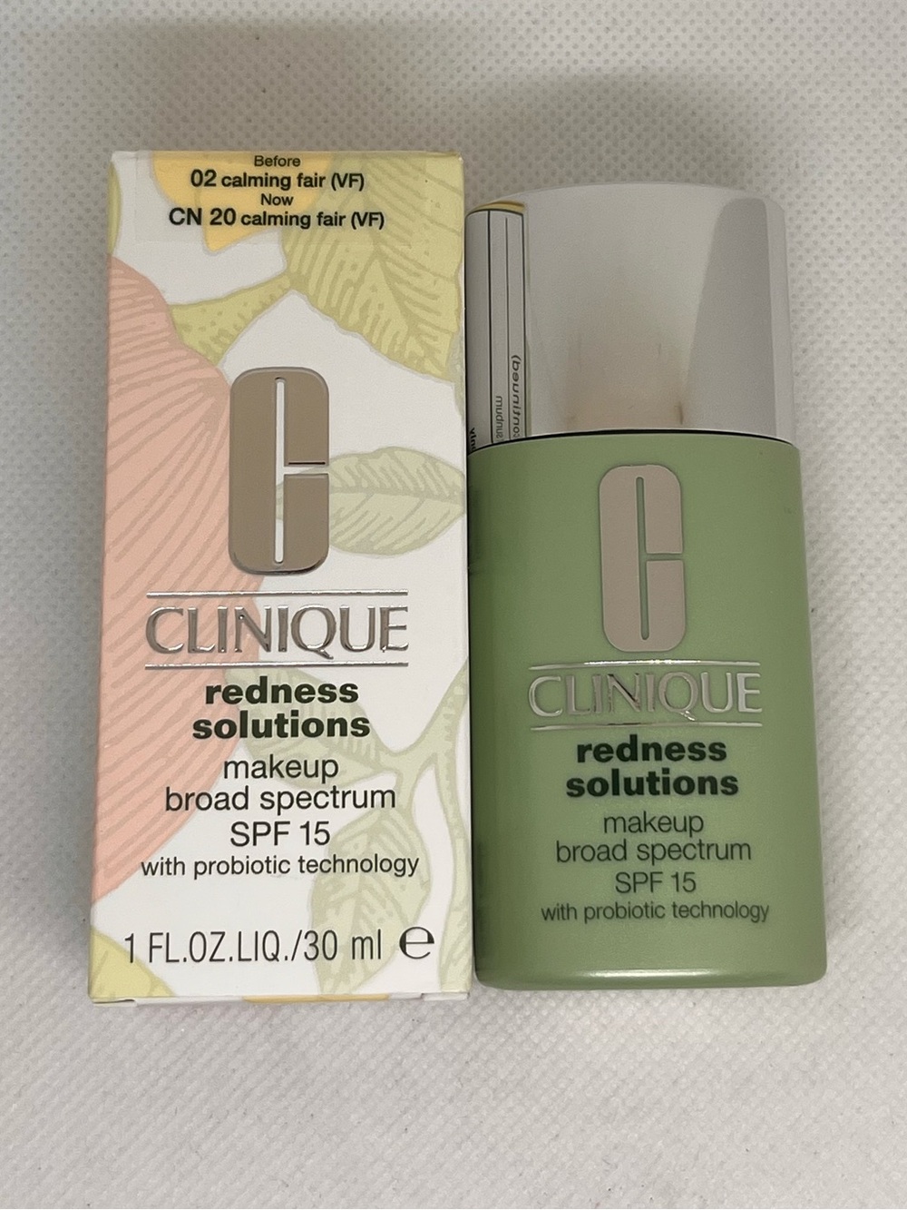 New CLINIQUE CN 20 Calming Fair Redness Solutions Makeup SPF 15